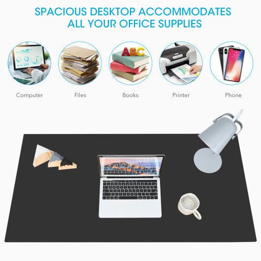 Wood Top Metal Frame Rolling Computer Desk Laptop Table-Black at Set Shop and Smile