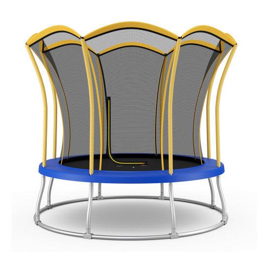 10 Feet Unique Flower Shape Trampoline with Galvanized Steel Frame-Yellow at Set Shop and Smile