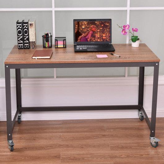Metal Frame Computer Desk with Wheels at Set Shop and Smile