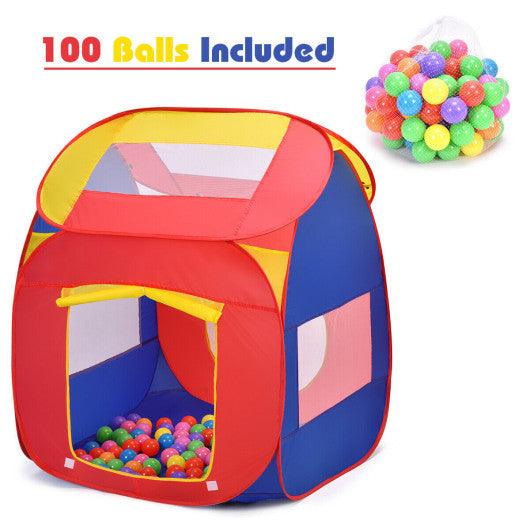 Portable Kid Play House Toy Tent with 100 Balls at Set Shop and Smile