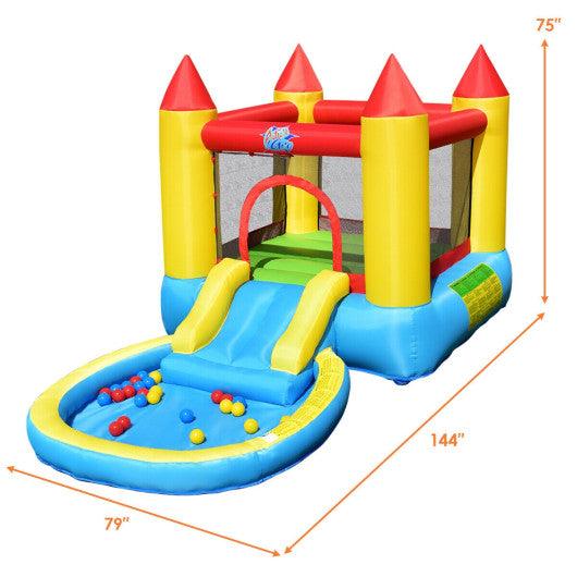 Inflatable Kids Slide Bounce House with 580w Blower at Set Shop and Smile