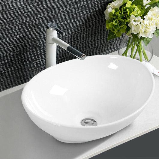 Oval Bathroom Basin Ceramic Vessel Sink at Set Shop and Smile