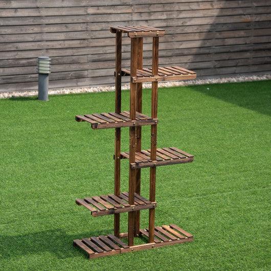 6 Tier Garden Wooden Shelf Storage Plant Rack Stand at Set Shop and Smile