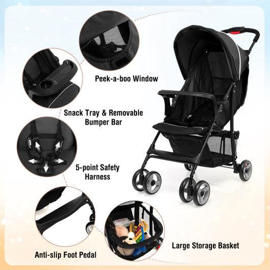 Toddler Travel Stroller for Airplane with Adjustable Backrest and Canopy at Set Shop and Smile
