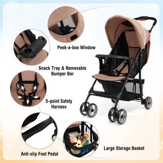 Toddler Travel Stroller for Airplane with Adjustable Backrest and Canopy at Set Shop and Smile