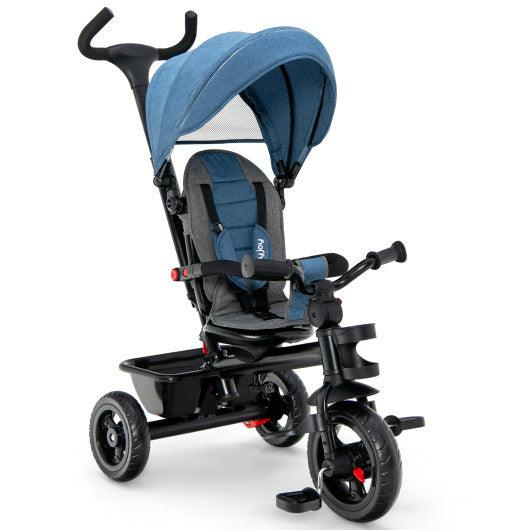 4-in-1 Baby Tricycle Toddler Trike with Convertible Seat-Blue at Set Shop and Smile