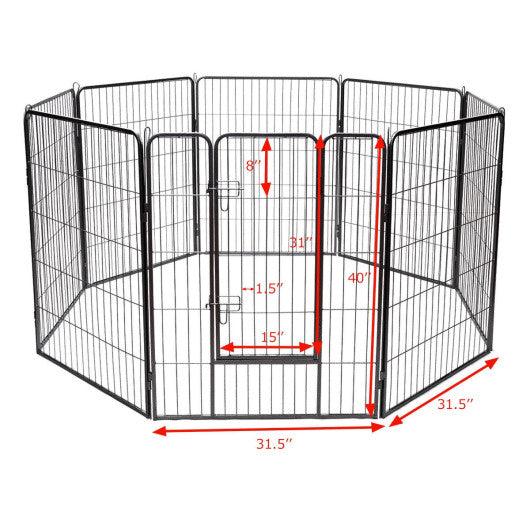 8 Metal Panel Heavy Duty Pet Playpen Dog Fence with Door-40 Inch at Set Shop and Smile
