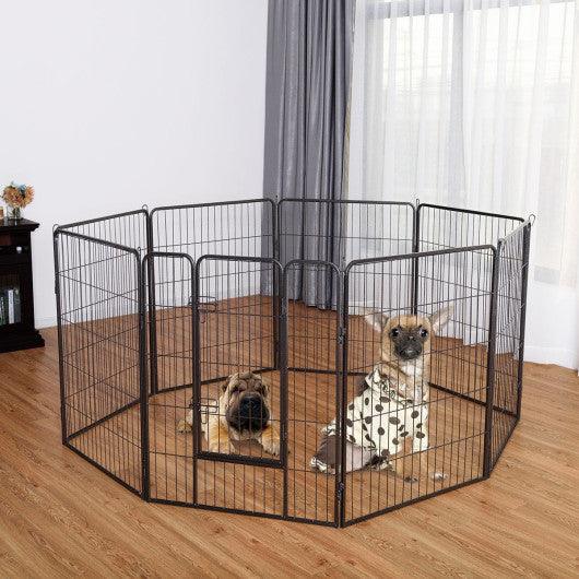 8 Metal Panel Heavy Duty Pet Playpen Dog Fence with Door-40 Inch at Set Shop and Smile