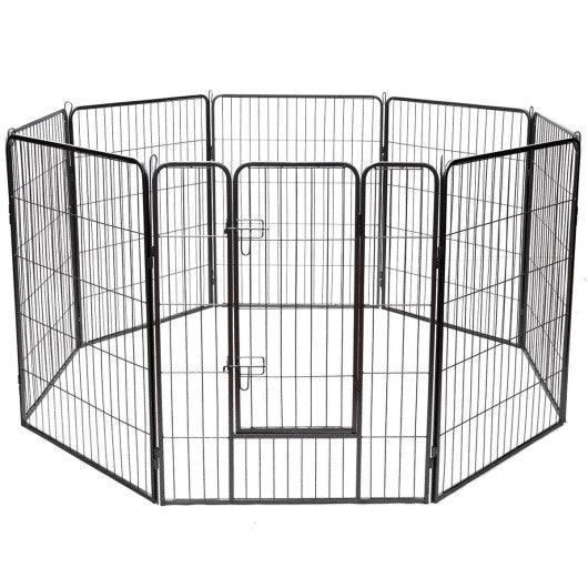 8 Metal Panel Heavy Duty Pet Playpen Dog Fence with Door-40 Inch at Set Shop and Smile