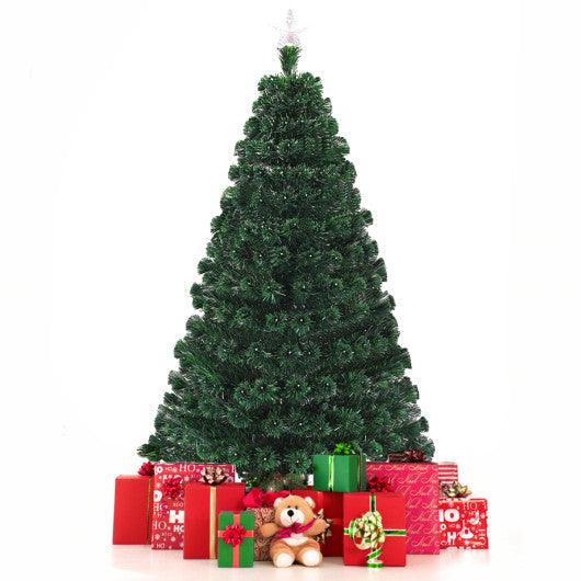 5/6/7 Feet Multicolor Artificial Christmas Tree with LED Light and Metal Stand-6' at Set Shop and Smile