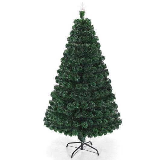 5/6/7 Feet Multicolor Artificial Christmas Tree with LED Light and Metal Stand-6' at Set Shop and Smile