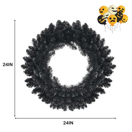 24 Inch Pre-lit Halloween Wreath with 35 Purple LED Lights at Set Shop and Smile
