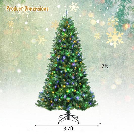 Artificial Hinged Christmas Tree with Remote-controlled Color-changing LED Lights-7' at Set Shop and Smile