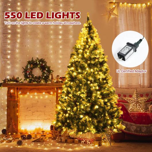 Pre-lit Snow Flocked Christmas Tree with Red Berries and LED Lights at Set Shop and Smile