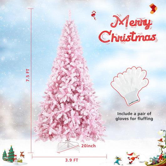 7.5 Feet Flocked Christmas Tree at Set Shop and Smile