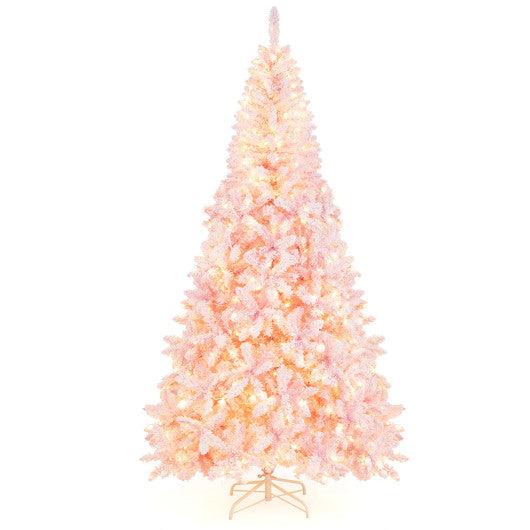 7.5 Feet Flocked Christmas Tree at Set Shop and Smile