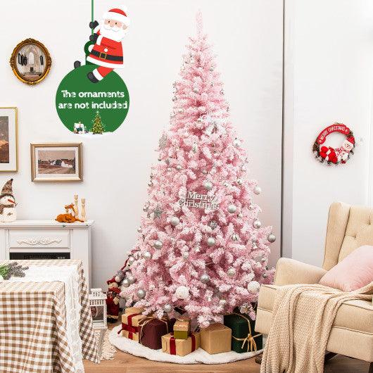 7.5 Feet Flocked Christmas Tree at Set Shop and Smile