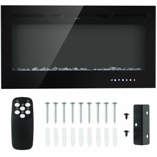 40-Inch Electric Fireplace Recessed with Thermostat at Set Shop and Smile