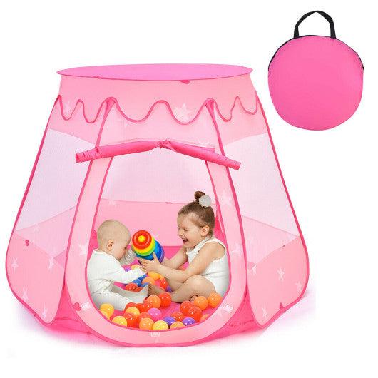 Pink Portable Kid Play House Play Tent with 100 Balls at Set Shop and Smile