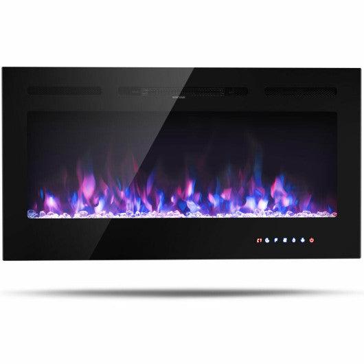 40-Inch Electric Fireplace Recessed with Thermostat at Set Shop and Smile