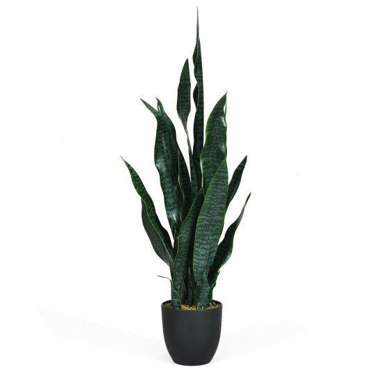 35.5 Inch Indoor-Outdoor Artificial Fake Snake Plant at Set Shop and Smile
