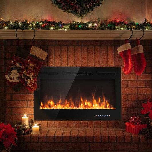 40-Inch Electric Fireplace Recessed with Thermostat at Set Shop and Smile