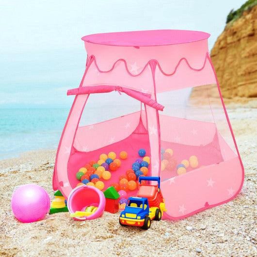 Pink Portable Kid Play House Play Tent with 100 Balls at Set Shop and Smile