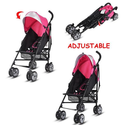 Folding Lightweight Baby Toddler Umbrella Travel Stroller-Pink at Set Shop and Smile