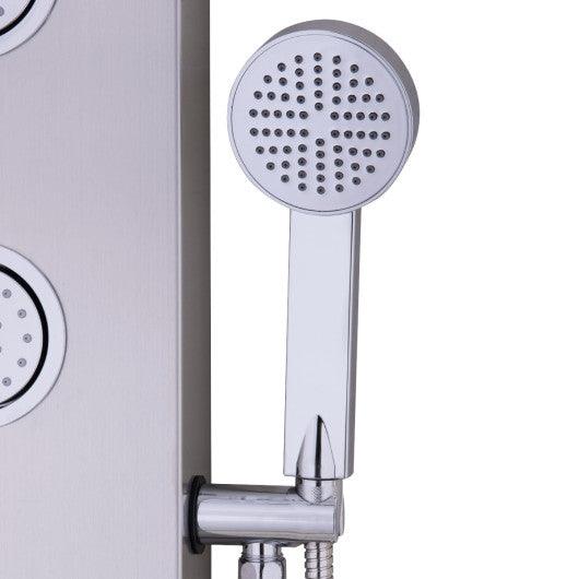 47 Inch Stainless Shower Panel with Massage Jets Hand Shower at Set Shop and Smile