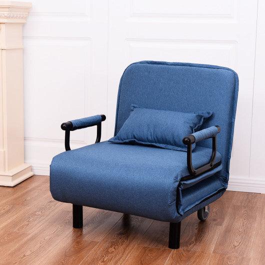 Convertible Folding Leisure Recliner Sofa Bed-Blue at Set Shop and Smile