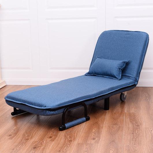 Convertible Folding Leisure Recliner Sofa Bed-Blue at Set Shop and Smile