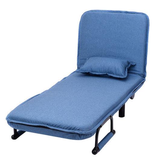 Convertible Folding Leisure Recliner Sofa Bed-Blue at Set Shop and Smile
