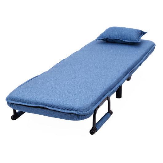 Convertible Folding Leisure Recliner Sofa Bed-Blue at Set Shop and Smile