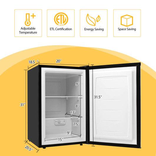 3 Cubic Feet Compact Upright Freezer with Stainless Steel Door at Set Shop and Smile
