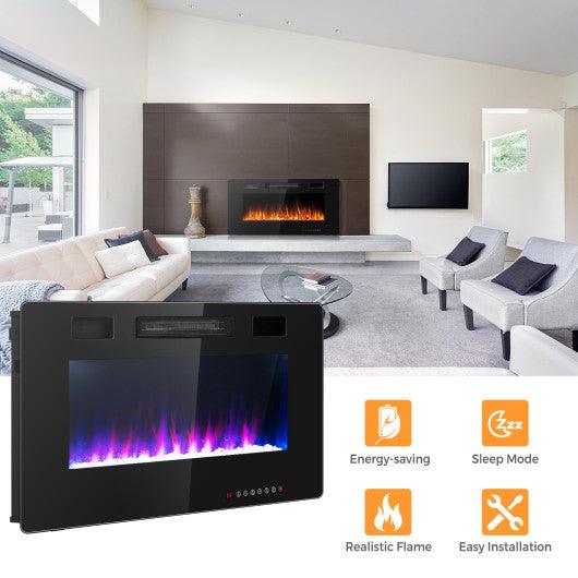 36 Inch Ultra Thin Wall Mounted Electric Fireplace at Set Shop and Smile