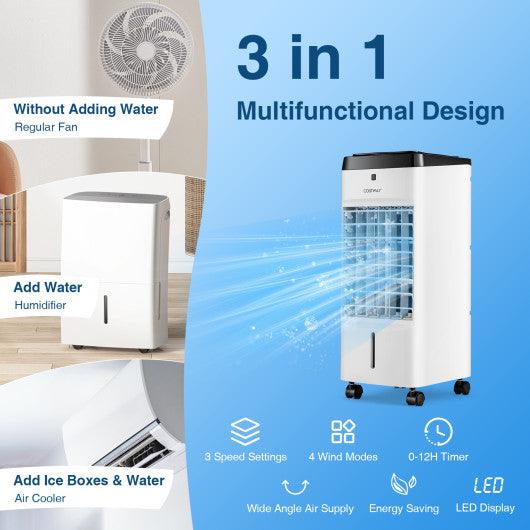 3-in-1 Evaporative Air Cooler with 4 Modes-White at Set Shop and Smile