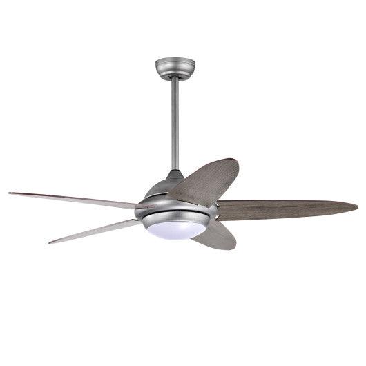 52 Inch Ceiling Fan with Lights and 3 Lighting Colors-Silver Gray at Set Shop and Smile