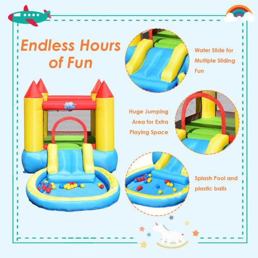 Kids Inflatable Bounce House Castle with Balls Pool and Bag at Set Shop and Smile