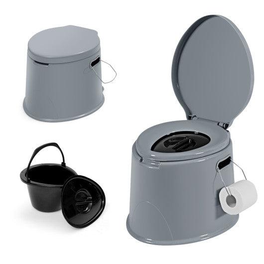 5L Portable Travel Toilet with Paper Holder for Outdoor at Set Shop and Smile