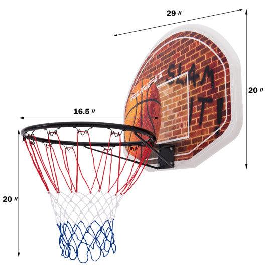 Wall Mounted Fan Backboard with Basketball Hoop and 2 Nets at Set Shop and Smile