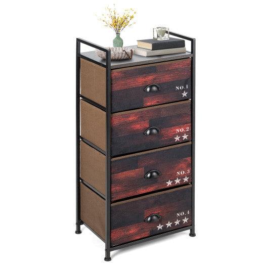 Industrial 4 Fabric Drawers Storage Dresser with Fabric Drawers and Steel Frame at Set Shop and Smile
