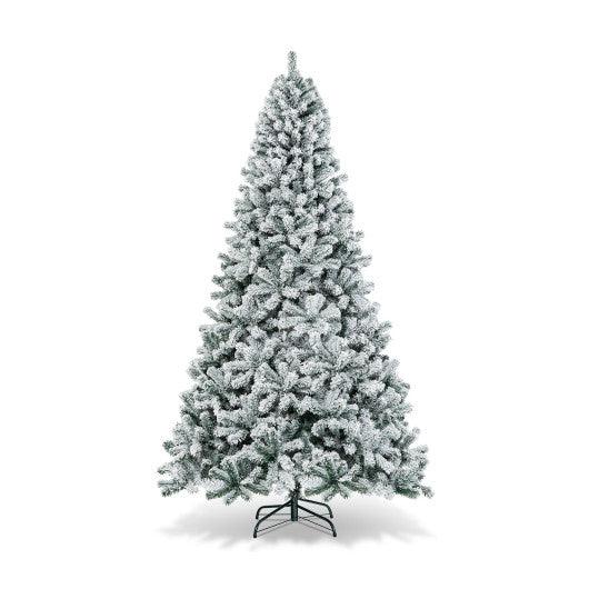 9 Feet Artificial Christmas Tree with Premium Snow Flocked Hinged at Set Shop and Smile