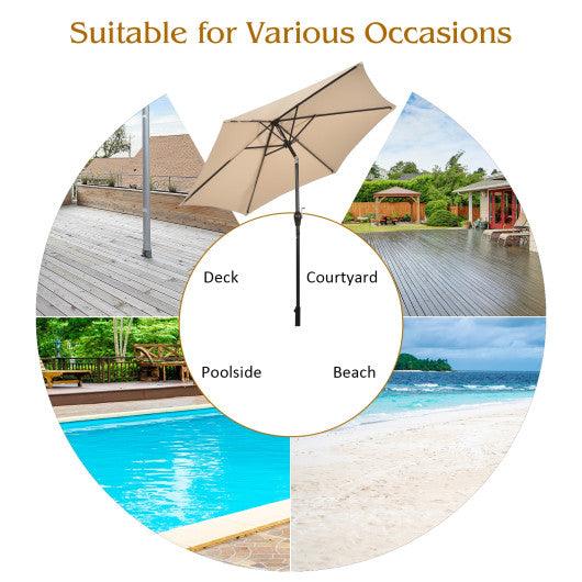 10 Feet Outdoor Patio Umbrella with Tilt Adjustment and Crank-beige at Set Shop and Smile