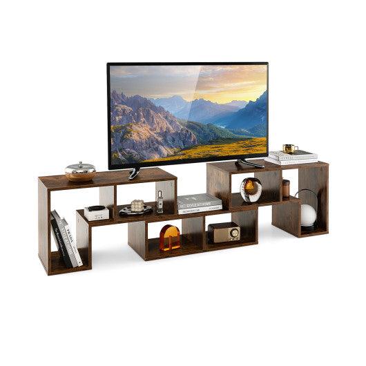 3 Pieces Console TV Stand for TVs up to 65 Inch with Shelves-Brown at Set Shop and Smile