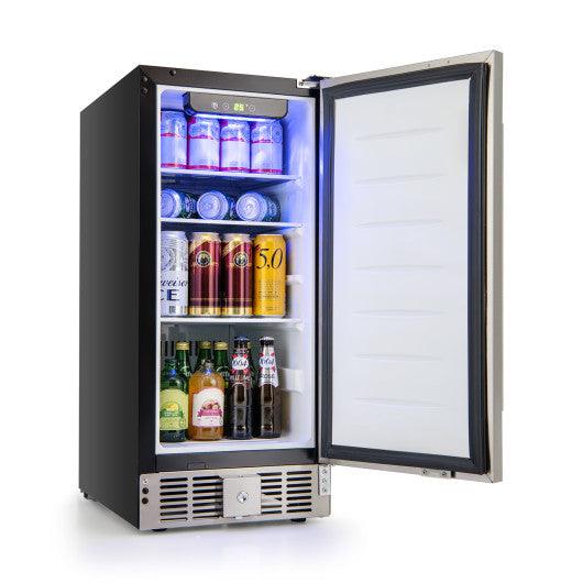 Compact Refrigerator with Adjustable Thermostat and Stainless Steel Door-Silver at Set Shop and Smile