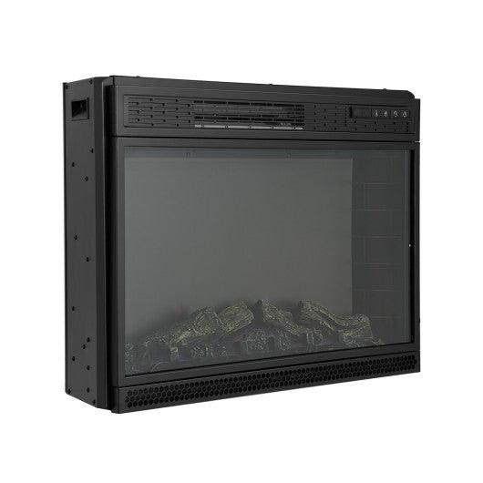 28 Inch Electric Freestanding and Recessed Fireplace with Remote at Set Shop and Smile
