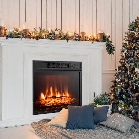 18/23 Inch Electric Fireplace Inserted with Adjustable LED Flame-22.5 inches at Set Shop and Smile