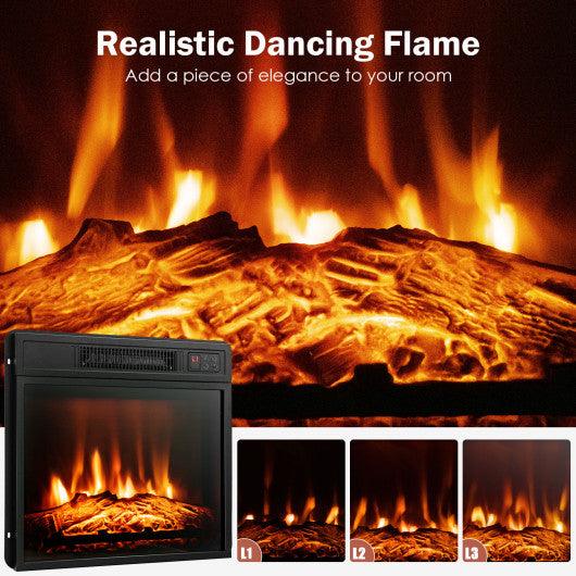 18 Inch Electric Fireplace Inserted with Adjustable LED Flame at Set Shop and Smile