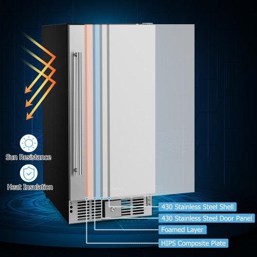 Compact Refrigerator with Adjustable Thermostat and Stainless Steel Door-Silver at Set Shop and Smile