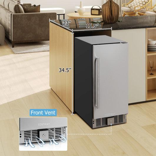 Compact Refrigerator with Adjustable Thermostat and Stainless Steel Door-Silver at Set Shop and Smile